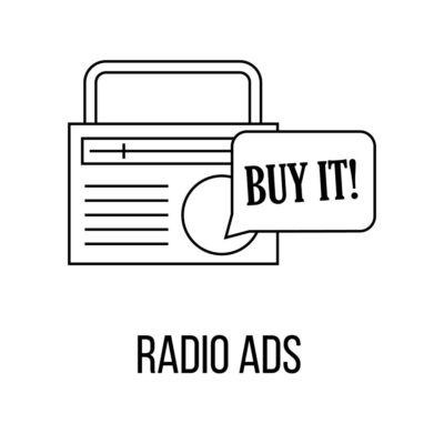 Radio,Ads,Icon,Or,Logo,Line,Art,Style.,Vector,Illustration.